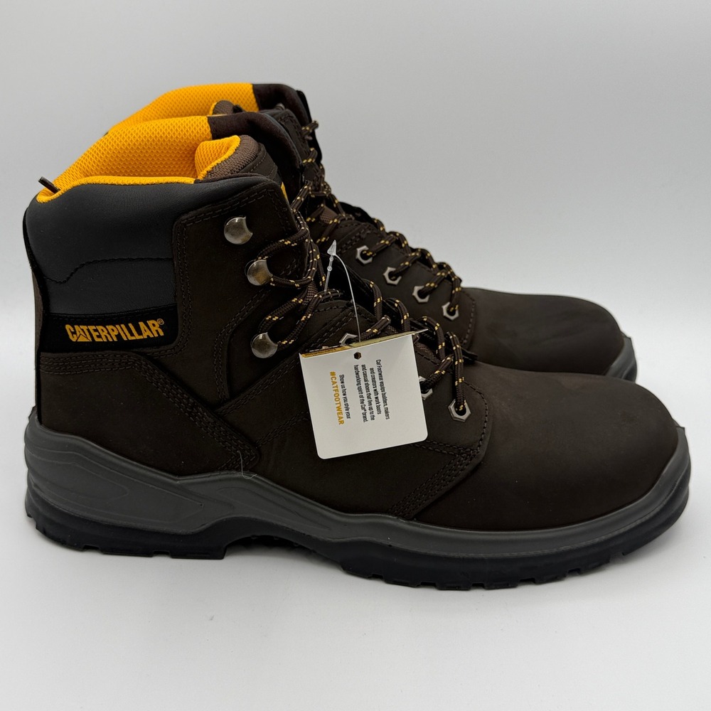 Caterpillar Striver Shoes Men Size 13 Brown Yellow Work P51088